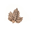 Bronze maple leaf metal napkin ring with textured harvest design for table decor - Maple Leaf Napkin Ring / Rose Gold