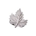 Silver maple leaf metal napkin ring with embossed texture for autumn table decor - Maple Leaf Napkin Ring / Silver