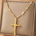 Vintage goldene Ankh-Kreuz-Halskette mit Kruzifix-Anhänger auf einer Anzeigeplatte - Gold (F2131)