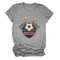 Dettaglio della maglietta da calcio grigia con stampa vintage Game Day 2026 e tessuto - S / grigio scuro