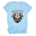 T-shirt bleu clair Game Day 2026 Soccer avec motif vintage sur tissu en coton - S / Bleu clair