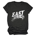 Charcoal grey t-shirt with retro white Easy typography and jumping tiger graphic print - Heather Charcoal (White Text)