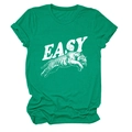 Detail of emerald green t-shirt with white tiger screen print and EASY text design - Ink Green (White Text)