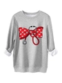 Detailansicht graues Sweatshirt mit weichem Fleece-Futter und Stethoskop-Herz-Aufdruck - S / Hellgrau