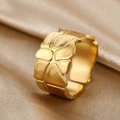 Macro shot of gold adjustable ring with butterfly texture on champagne satin fabric - Butterfly Wing Scale Geometric Texture Style (N6583)