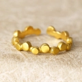 Adjustable gold ring featuring a creative textured bubble dot design for a modern look - Gold Polka Dot Open Style (N6925)