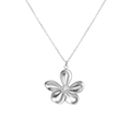 Collana in acciaio inossidabile con ciondolo a fiore a cinque petali stile europeo - Stile Floreale Argento (N4720)