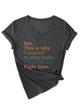 Detail of grey heather V-neck t-shirt with colorful quote and side knot design - S / Black Heather Grey