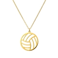 Collana dorata in acciaio inossidabile con pendente a pallavolo traforato e catena sottile - Oro (C6467)