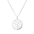 Collana con pendente a pallavolo traforato in acciaio inossidabile lucido personalizzabile - Argento (C6468)