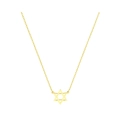Dettaglio di una collana con ciondolo a stella di David dorata e catena sottile lucida - Oro (F3429)