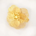 Portatovagliolo dorato traforato con design floreale 3D per decorazione tavola nozze - Fiore in Maglia Cava / Oro