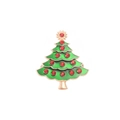 Rond de serviette sapin de Noël en émail vert et strass rouges pour décoration de table festive - Style Sapin de Noël Or Strass Rouge