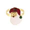 Detail of Christmas Santa Claus napkin ring with colorful enamel and golden alloy finish - Enamel Santa Claus Style