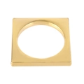 Rond de serviette carré doré minimaliste avec finition polie pour décoration de table - Doré