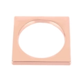 Rond de serviette carré or rose avec design géométrique et finition en métal poli - Or rose