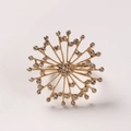 Sparkling gold snowflake napkin ring with clear rhinestones for elegant table decor - Gold