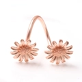 Rose gold daisy napkin ring with dual flower design for elegant table decorations - Rose Gold Daisy (ZWZ-PNR-278)