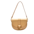 Schicke beige Satteltasche mit goldener D-Ring-Schnalle und Schultergurt für Mode - Gelb