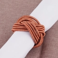 Rond de serviette tressé artisanal en cuivre pour décoration de table de mariage chic - Rond de serviette tressé (Cuivre)
