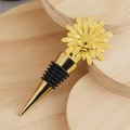 Kreativer Weinverschluss mit Gänseblümchen und Biene aus Zinklegierung und Silikon - Gelbes Gänseblümchen / Gelb