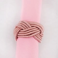 Pink hand-woven knot napkin ring for elegant wedding and dining table decoration - Pink