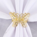 Rond de serviette papillon doré évidé élégant avec découpes en métal pour décoration - Style Ajouré Tridimensionnel