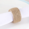 Handcrafted rustic hemp rope napkin ring holder for elegant dining table settings - Handmade Hemp Rope Woven Napkin Ring