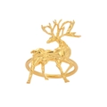Golden geometric elk napkin ring made of zinc alloy for elegant Christmas table settings - Geometric Elk / Gold