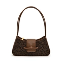 Braune Schultertasche mit Leopardenmuster, Lederschleife und goldenem Reißverschluss - Leopard Braun