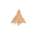 Goldener Weihnachtsbaum Serviettenring mit Stern und Strassstein für die Festtafel - Mattgold