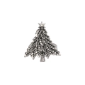Vintage silberner Weihnachtsbaum-Serviettenring mit Blattstruktur und Sternendetail - Antiksilber