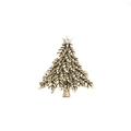 Serviettenring in Weihnachtsbaumform aus Vintage-Goldlegierung mit Stern-Zirkonia-Akzent - Antikgold