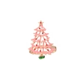 Serviettenring mit rosa Weihnachtsbaum, roten Strasssteinen und goldenem Metallring - Grüner Weihnachtsbaum