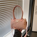 Bolso Boston rosa con estampado floral vintage y hebilla de mariposa dorada mujer - Rosa