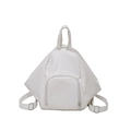 White minimalist geometric triangle backpack with adjustable straps for women - White