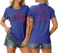 Detail of navy blue t-shirt with 1776 America 250 Years of Freedom prints on both sides - Vintage Blue