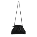 Schicke schwarze gewebte Cloud-Handtasche mit schmalem Schultergurt, Sommerstil 2025 - Schwarz