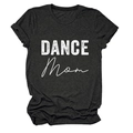 Charcoal grey DANCE MOM printed cotton t-shirt with classic crew neck and short sleeves - Heather Charcoal (White Text)