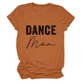 Close-up of burnt orange DANCE MOM t-shirt with black screen print and cotton texture - Burnt Orange (Black Text)