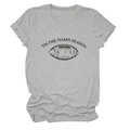 Flachliegendes graues T-Shirt mit Rundhalsausschnitt, Football und Tis The Damn Season Print - S / Oberteile / Hellgrau (Schwarze Buchstaben)