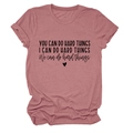 Detail of inspirational quote print on mauve cotton crew neck short sleeve T-shirt - Rose Gold (Black Font)