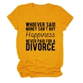 Detail view of mustard yellow round neck t-shirt with soft fabric and black script text - S / Mustard Yellow (Black Text)