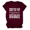 Detail view of burgundy cotton T-shirt featuring a white humorous slogan and rolled cuffs - Wine Red (White Font)