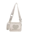 Borsa a tracolla in PVC bianco trasparente con dettaglio a cuore e piccolo portamonete - Bianco