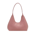 Minimalistische Hobo-Tasche für Damen in Rosa mit geprägtem Text und Reißverschluss - Rosa