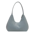 Minimalistische hellblaue Hobo-Schultertasche mit Fashion-Prägung und Reißverschluss - Blau