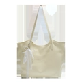 Creamy white large tote bag with elegant lace bow and pearl charm decoration - Yellow with Pendant