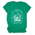 Detail of white artistic skull reading print on emerald green short sleeve t-shirt - Ink Green (White Text)