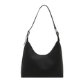 Minimalistische schwarze Achseltasche aus Kunstleder mit verstellbarem Riemen - Schwarz